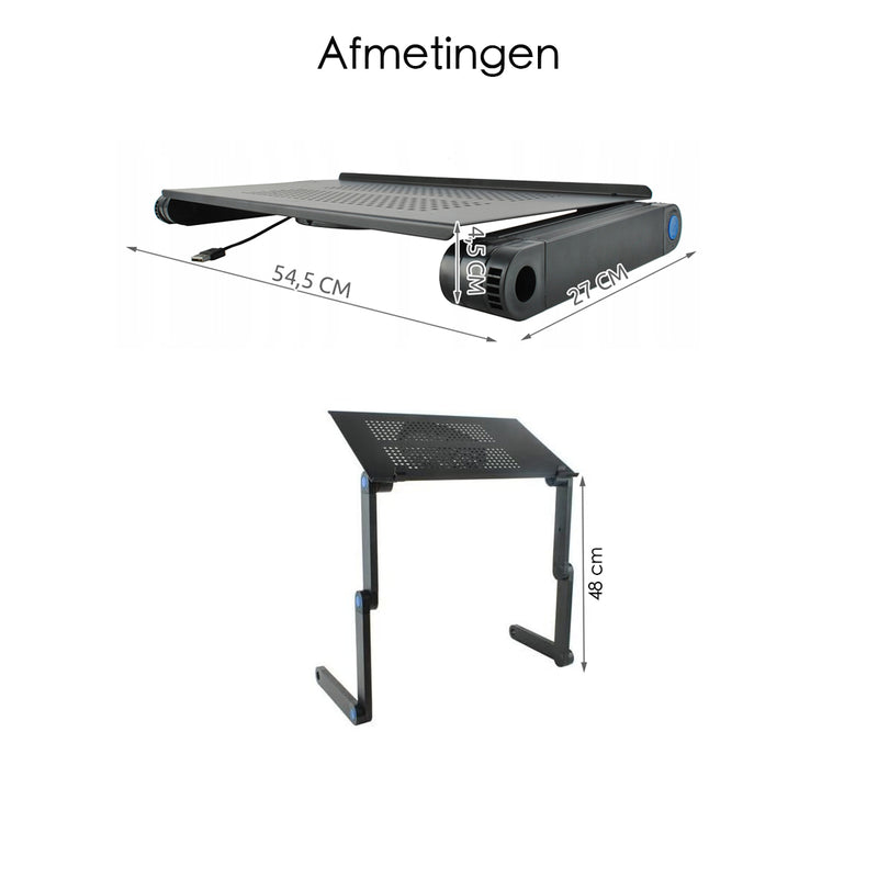 Laptopständer - Laptop Kühler - Bis 16 Zoll - Verstellbar &amp; neigbar - Schwarz