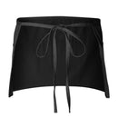 Serveerschort Kort - Zwart - Textiel - 3 Opbergvakken - Professioneel Horecaschort - Heupschort - Kort Kookschort - Keukenschort - Sloof