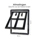 Hundeklappe - Abschließbar - 4 Positionen - 35x28 cm - Schwarz