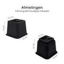 Möbel-Booster-Set – Verstellbare Beine – 8-teilig – Schwarz