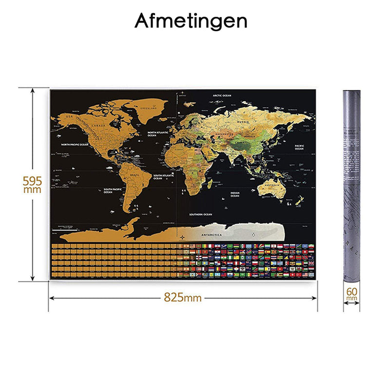 Weltkarte Rubbelposter - 84 x 59,4 cm - Weltkarte zum Rubbeln XL