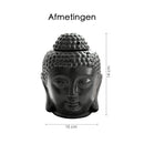 Kerzenhalter mit Buddhakopf - Keramik - Teelichthalter - Abnehmbarer Sockel - 10 x 14 cm