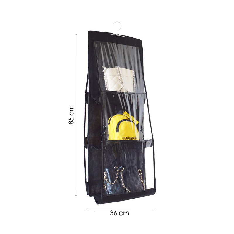 Taschen-Organizer – Aufbewahrung von 6 Handtaschen – Schwarz – Hängend