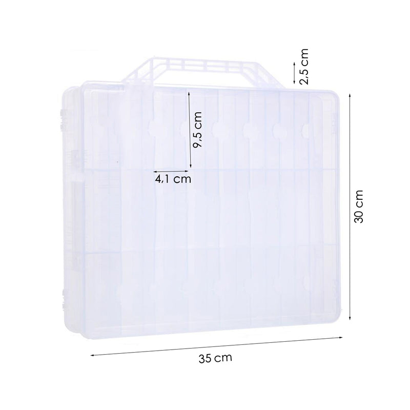 Nagellak Organizer - Koffer met Vakverdeling - Ruimte voor 48 Verschillende Nagellakpotjes - 35 x 30 cm - Kunststof - Naaigarenopbergkoffer