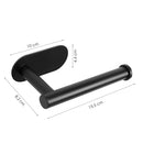 Toiletrolhouder - Zwart - Zelfklevend - Industriële WC rolhouder - RVS