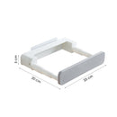 Badezimmerregal ausziehbar - selbstklebend - 25 x 20 x 5 cm - weiß / grau - Handtuchhalter