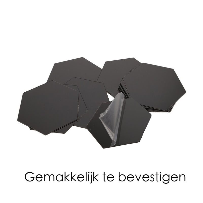 Spiegel Sticker Set - Zilverkleurig - 18 x 16 cm - Waterproof