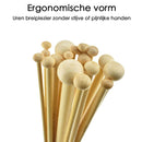 Breinaalden Set Bamboe 36 Stuks - 18 Verschillende Maten - 35 cm Lang - 2 tot 10 mm Dikte - Ergonomische Breinaald - Kwalitatief Hoogwaardig Bamboe