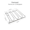 Ophangrek Wijnglazen - Zilver - 12 Glazen - Wijnglazenhouder - 4 Rijen