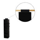 Closet Organizer – Hängende Aufbewahrung – 6 Fächer – Textil – Schwarz