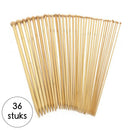 Breinaalden Set Bamboe 36 Stuks - 18 Verschillende Maten - 35 cm Lang - 2 tot 10 mm Dikte - Ergonomische Breinaald - Kwalitatief Hoogwaardig Bamboe