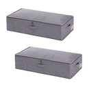 Bed Organizer mit gehärtetem Boden - 2 Stück - Geräumige Aufbewahrungstaschen für Kleidung und Bettdecken - Grau - Aufbewahrungstaschen für unter Ihrem Bett