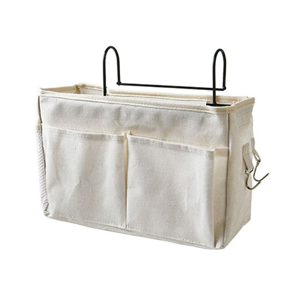 Nachttasche – Bettaufbewahrungstasche – Baumwolle – Weiß
