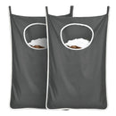 Hängender Wäschekorb - 2 Stück - Schwarz - 120 Liter - Hängender faltbarer Wäschesack
