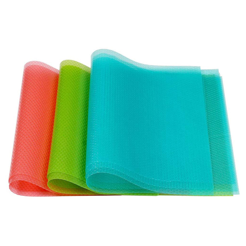 Kühlschrankmatten - Tischset - 9 Stück - Silikon - 45 x 29 cm - 3 Farben - Tischsets - Schubladenmatten