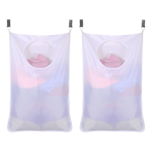 Wasmand Hangend - 2 Stuks - Wit - 120 Liter - Hangende Opvouwbare Waszak