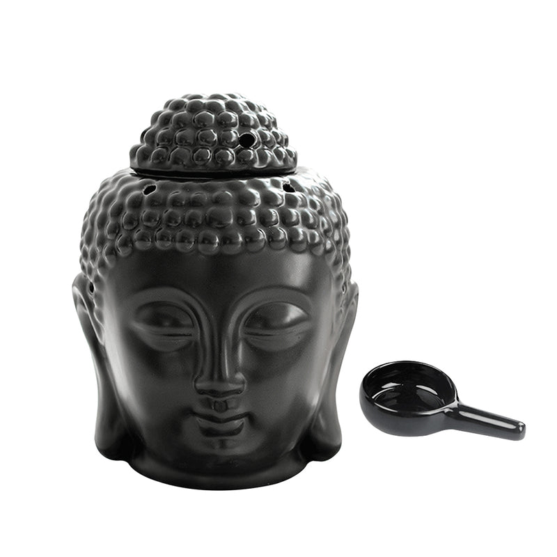 Buddhahoofd Kaarshouder - Keramiek - Waxinelichthouders - Uitneembaar onderstuk - 10 x 14 cm