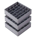 Unterwäscheteiler – 3 Stück – Grau – Organizer für BHs, Unterwäsche und Socken für Schrank oder Schublade