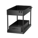 Gootsteenkast Organizer - 2 laags - Keukenkast Organizer - Zwart - Uitrekbaar