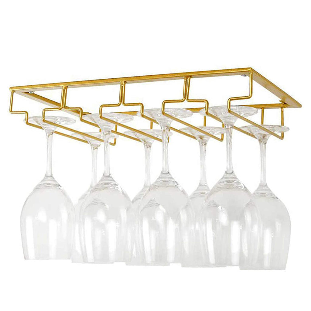 Hängeregal Weingläser - 12 Gläser - Goldfarben - Weinglashalter