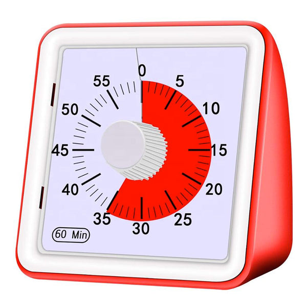 Lernuhr für Kinder - Timer Kind - Besprechungsuhr - Countdown-Uhr - Rot
