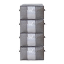 Hochwertige Aufbewahrungstasche für Kleidung - 4 Stück - Grau - Organizer für Bettdecke