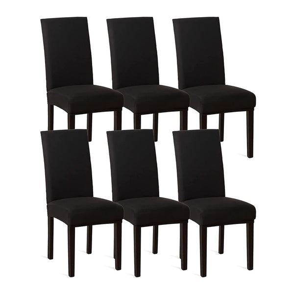 Stuhlhussen – Esszimmerstuhlhussen – 6er-Set – Schwarz – Schützen Sie Ihre Stühle mit Stil