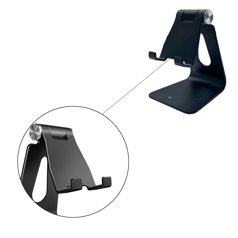 Handyhalter für den Schreibtisch - Schwarz - Tablethalter bis 8 Zoll - Stabiler Halter für Ihr Smartphone, E-Reader oder Tablet