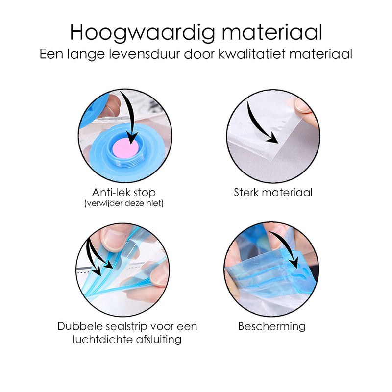 Vacuüm opbergzakken - 13 stuks - XL Vacuümzakken - Inclusief Handpomp