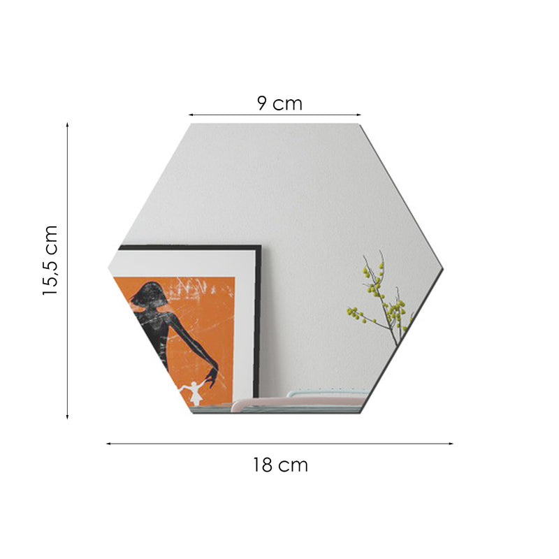 Spiegel Sticker Set - Zilverkleurig - 18 x 16 cm - Waterproof