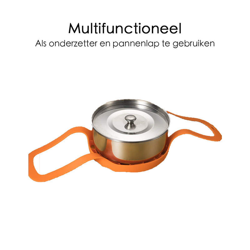 Pfannenhalter – Durchmesser 20 cm – Leicht – Silikon – Orange