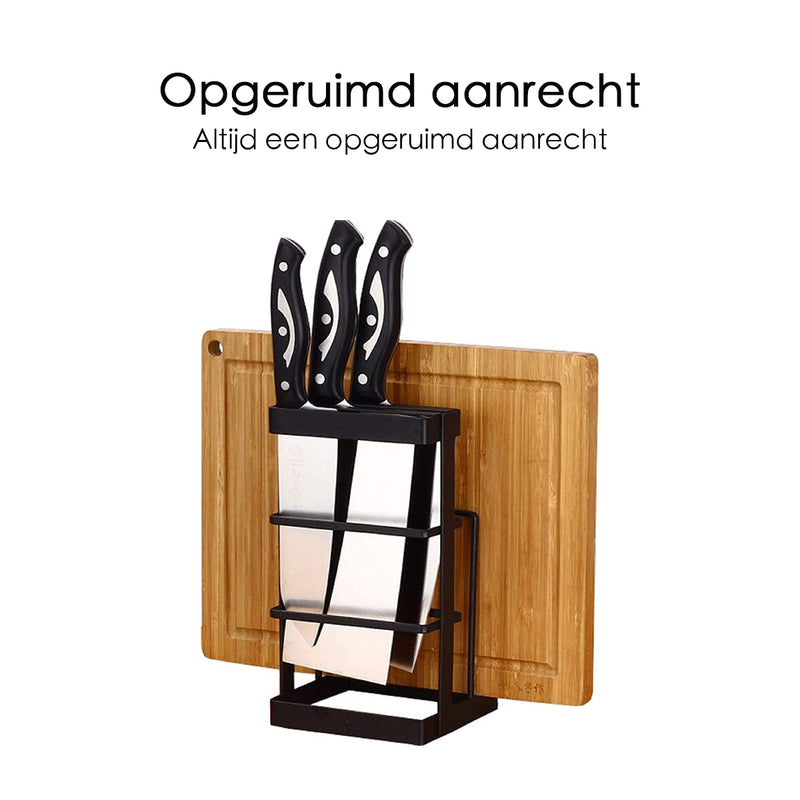 Keuken Organizer - Messenhouder - 20,9 cm x 14 cm - Zwart