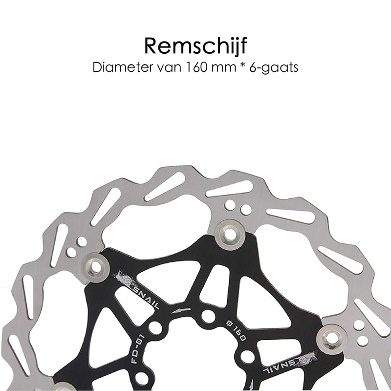 Remschijf - Fiets - Diameter 160 mm - 6 gaten - Roestvrijstaal