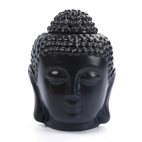 Kerzenhalter mit Buddhakopf - Keramik - Teelichthalter - Abnehmbarer Sockel - 10 x 14 cm