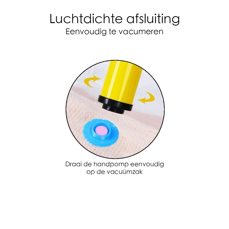 Vacuüm opbergzakken - 13 stuks - XL Vacuümzakken - Inclusief Handpomp