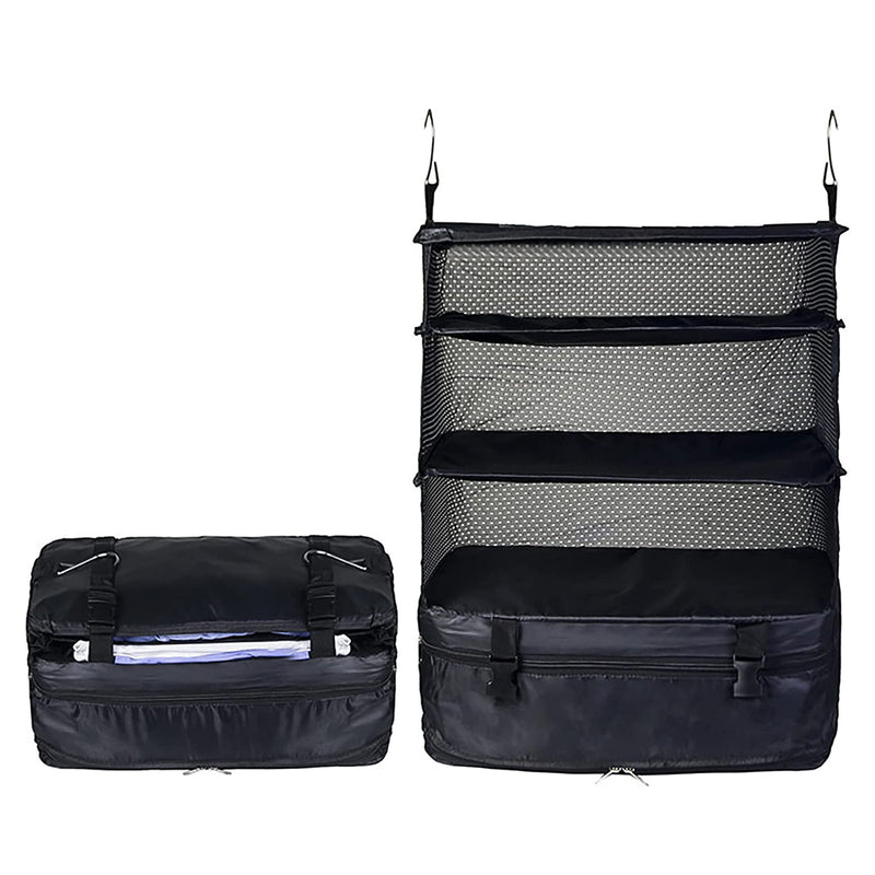 Faltbare Reisetasche für Kleidung - Schwarz - Koffer-Organizer - Einzigartige Lösung zum Packen Ihres Koffers