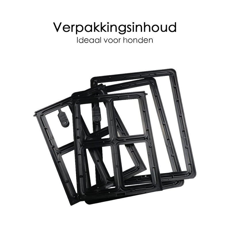 Hondenluik - Afsluitbaar - 4 Standen - 35x28 cm - Zwart