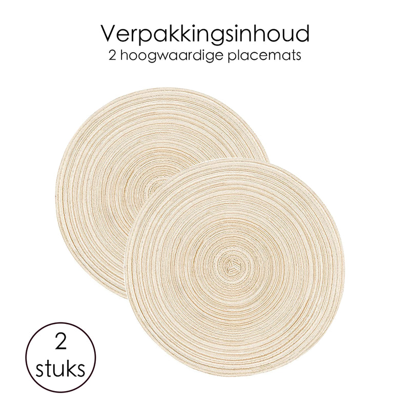 Placemat - 2 stuks - Placemat 30 cm - Bruin