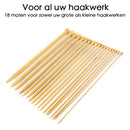 Breinaalden Set Bamboe 36 Stuks - 18 Verschillende Maten - 35 cm Lang - 2 tot 10 mm Dikte - Ergonomische Breinaald - Kwalitatief Hoogwaardig Bamboe