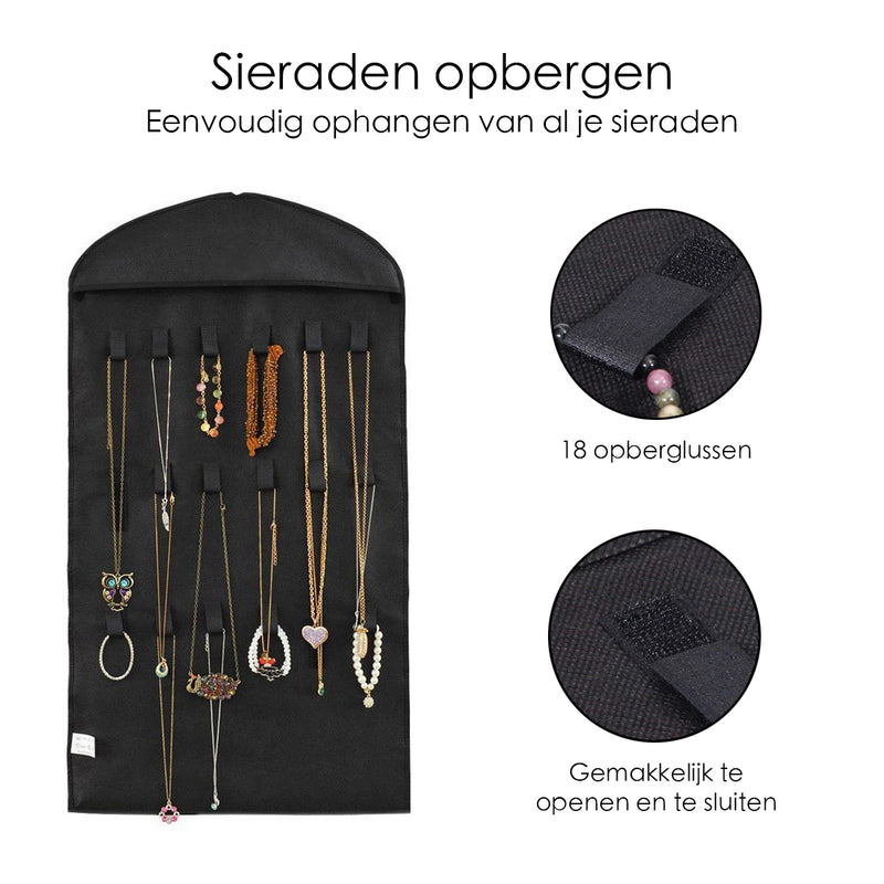Sieraden organizer - Zwart - Hangende Juwelenstandaard Met 32 Vakken
