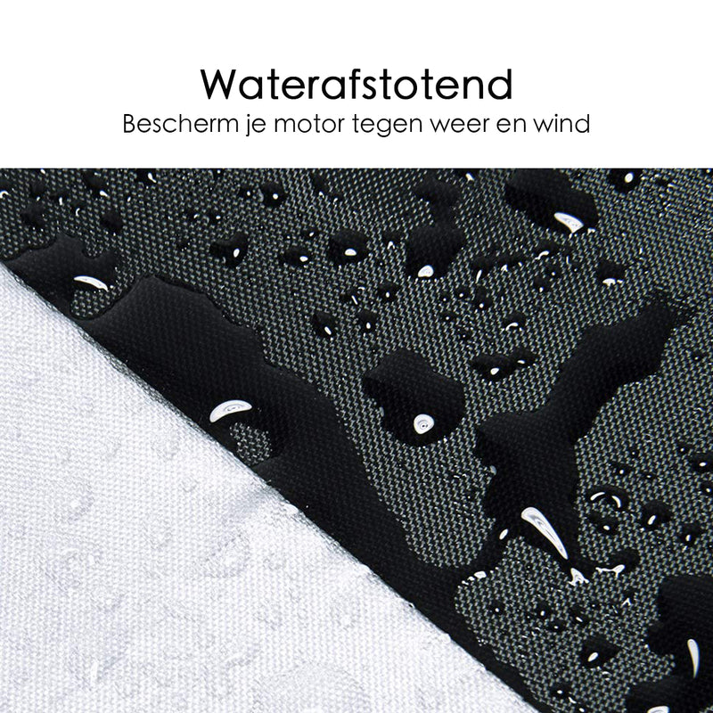 Motorhoes - Waterafstotend - 245x105x125 cm - Zwart/Zilver