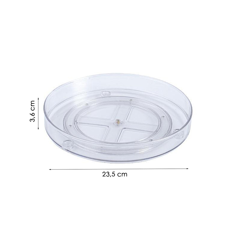 Gewürzregal drehbar - transparent - Durchmesser 23,5 cm - multifunktionaler Drehteller