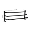 Handtuchhalter für die Wand – 3 Schichten – Schwarz – Industrielles Badezimmerregal – Handtuchhalter Wandmontage – Handtuchstange