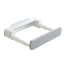 Badezimmerregal ausziehbar - selbstklebend - 25 x 20 x 5 cm - weiß / grau - Handtuchhalter