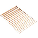 Stricknadel-Set Bambus 36-teilig - Dunkelbraun - 18 verschiedene Größen - 35 cm lang - 2 bis 10 mm dick