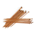 Stricknadel-Set Bambus 36-teilig - Dunkelbraun - 18 verschiedene Größen - 35 cm lang - 2 bis 10 mm dick