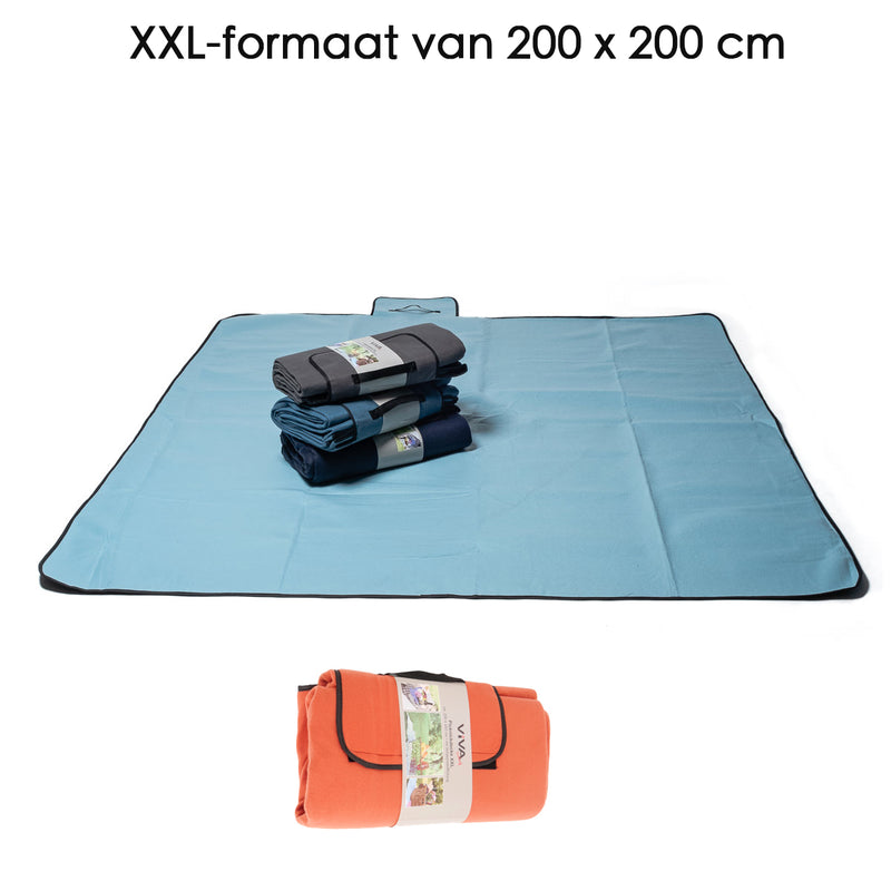 Picknickkleed XXL - Plaid 200 x 200 cm - Oranje - Picknickdeken Waterdicht - Strandlaken